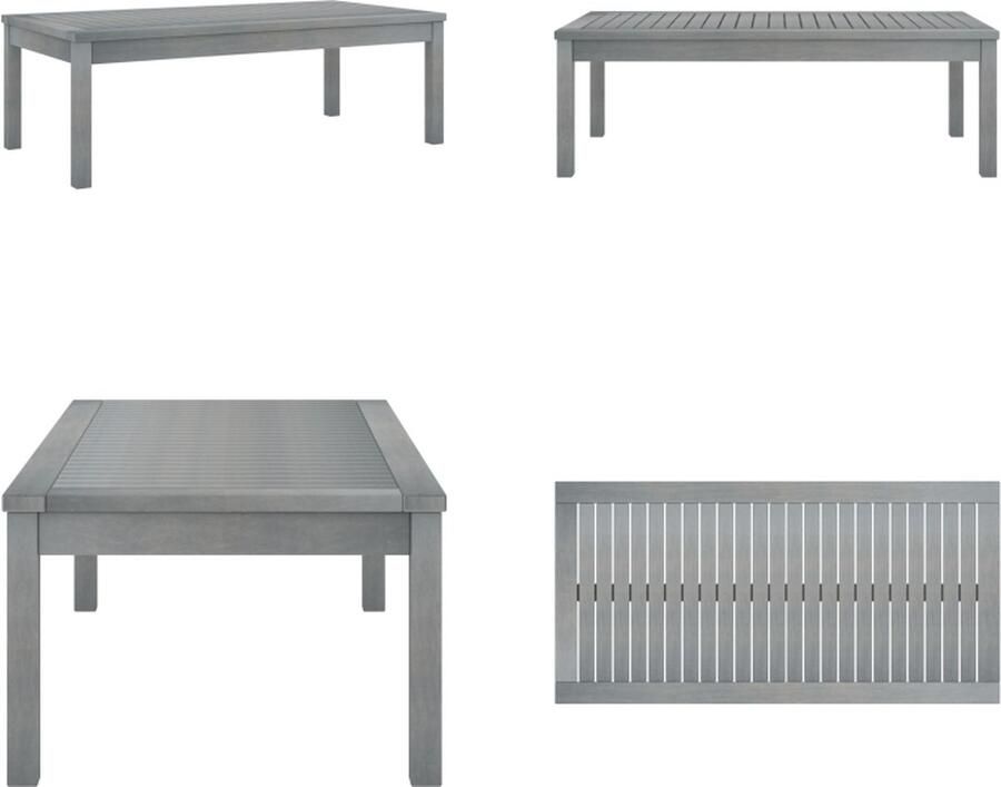 VidaXL Salontafel 100x50x33 cm massief acaciahout grijs Salontafel Salontafels Theetafel Theetafels