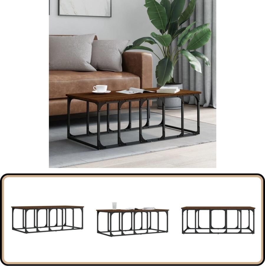 VidaXL Salontafel 100x50x35 5 cm Bruin Eiken Salontafel Houten Salontafel Bruine Salontafel Modern Design Duurzame Salontafel