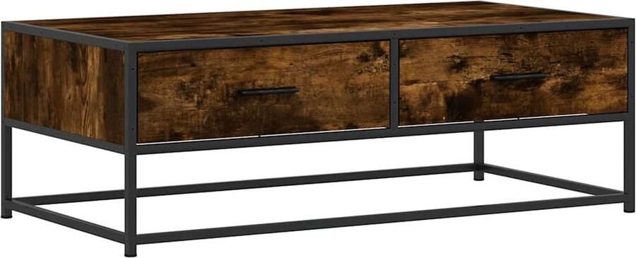 VidaXL Salontafel 100x50x35 cm bewerkt hout en metaal gerookt eiken