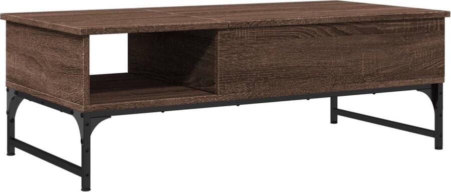 VidaXL Salontafel 100x50x35 cm Bruin eiken & metaal Salontafel Salontafels Bijzettafel Banktafel