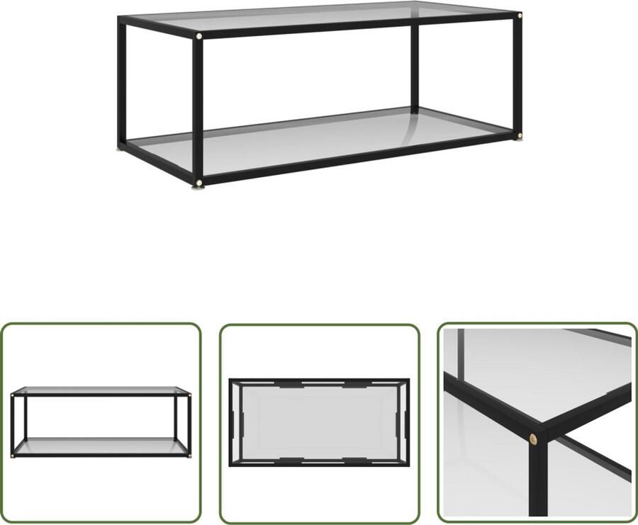 VidaXL Salontafel 100x50x35 cm Gehard glas Salontafel Banktafel Bijzettafel Glas Tafel Moderne Salontafel Transparante Salontafel Twee Laag Tafel