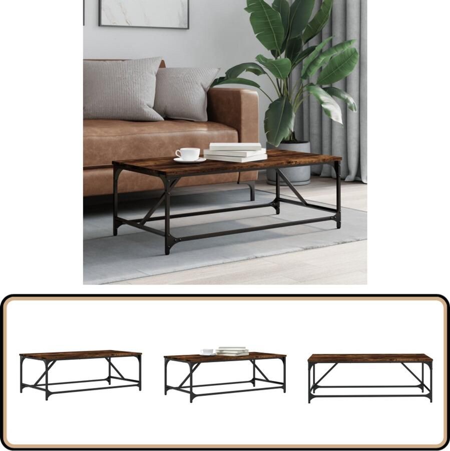 VidaXL Salontafel 100x50x35 cm Gerookt Eiken Salontafel Houten Salontafel Eiken Salontafel Bruine Salontafel Design Salontafel Living Room Furniture Koffietafel Tv Tafellaar