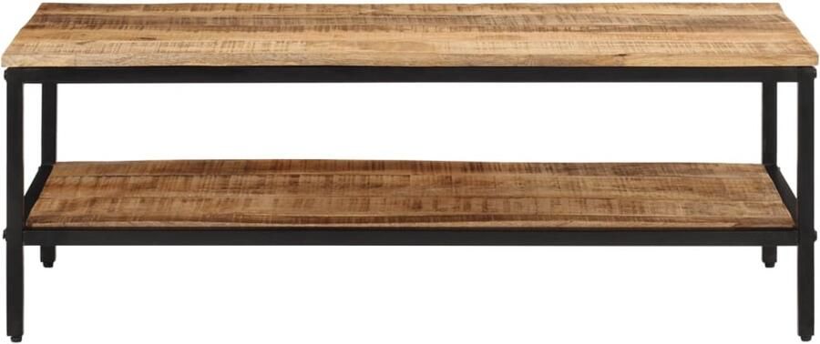 The Living Store Salontafel 100x50x35 cm massief ruw mangohout Salontafel Houten Salontafel Mango Wood Furniture Industrieel Meubilair Tv Tafels