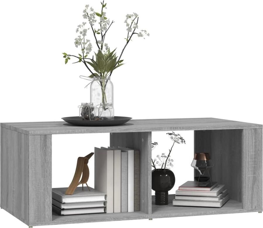 VidaXL -Salontafel-100x50x36-cm-bewerkt-hout-grijs-sonoma-eikenkleurig - Foto 2