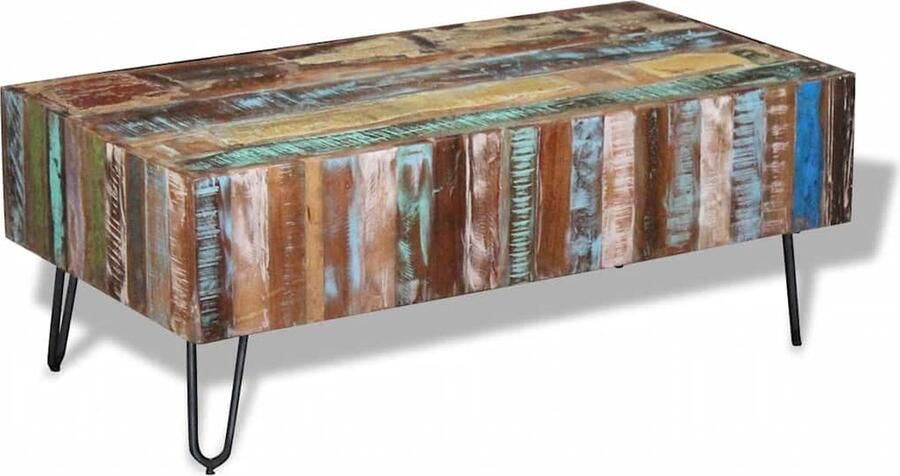 VidaXL Salontafel 100x50x38 cm Gerecycled Hout Salontafel Vintage Meubilair Houtmeubel Industriële Salontafel Recyclen Handmade Furniture Multifunctionele Tafel - Foto 2