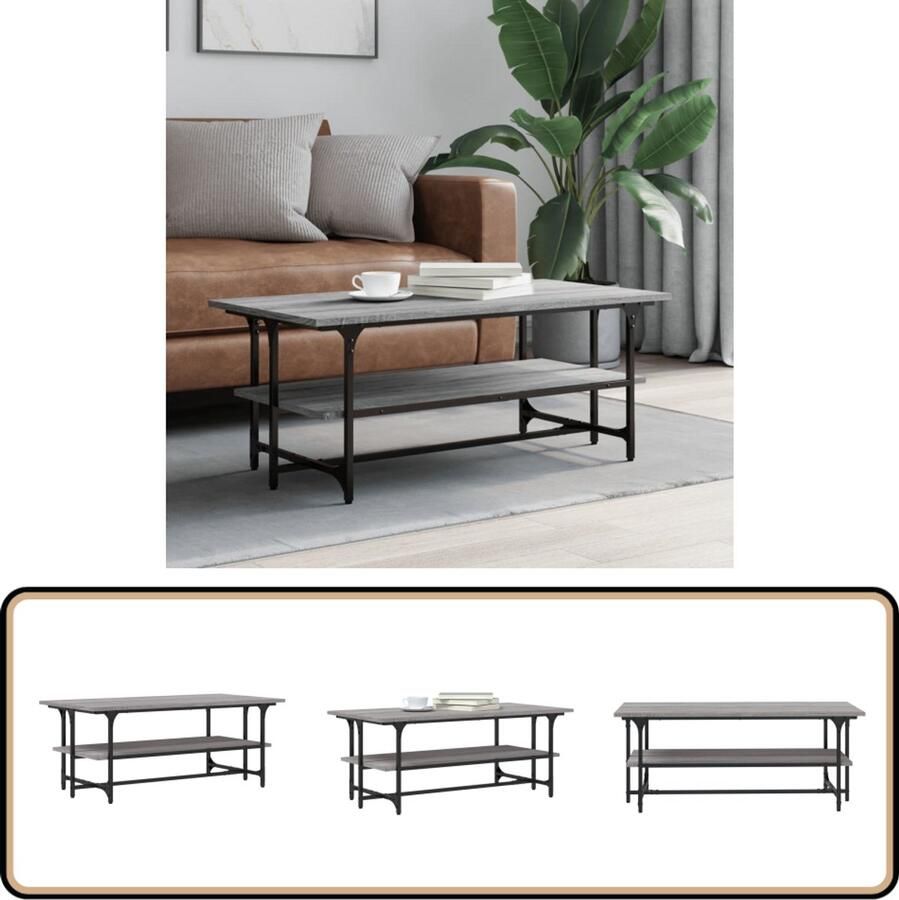 VidaXL Salontafel 100x50x40 cm Grijs Sonoma Eiken Salontafel Bijzettafel Banktafel Houten Salontafel Grijs Salontafel Modern Salontafel Design
