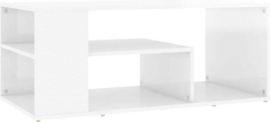 VidaXL Salontafel 100x50x40 cm Hoogglans Wit Salontafel Koffietafel Woontrends Modern Design Witte Meubelen Houten Meubilair Opbergruimte Livingroom Furniture Kamerinrichting Decoratief Multifunctioneel Ruimtebesparend