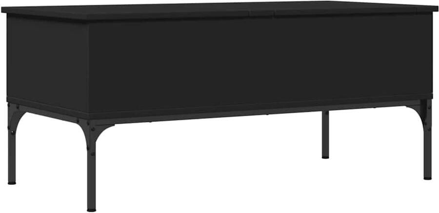VidaXL -Salontafel-100x50x45-cm-bewerkt-hout-en-metaal-zwart - Foto 2