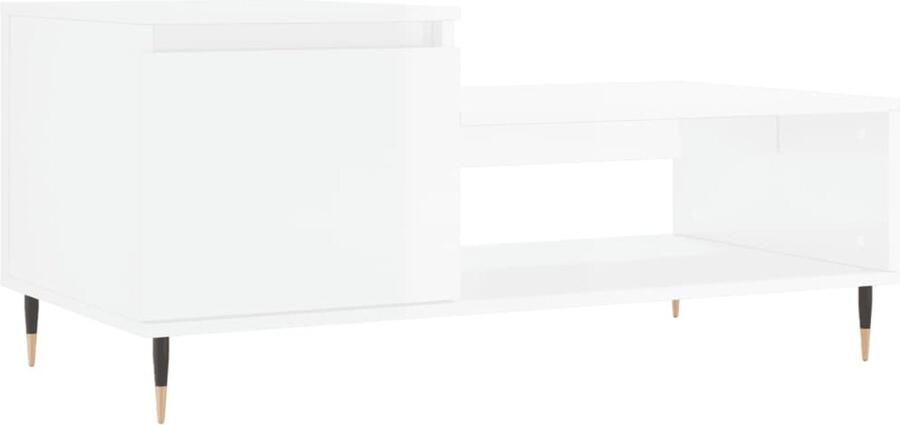 VidaXL -Salontafel-100x50x45-cm-bewerkt-hout-hoogglans-wit - Foto 4