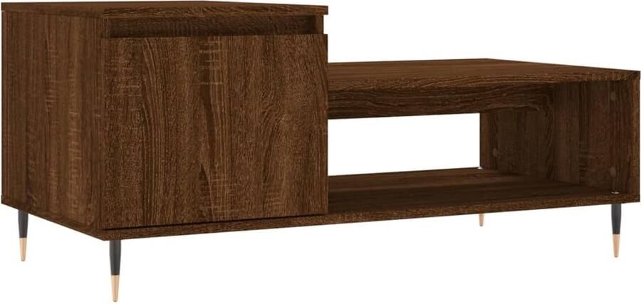 VidaXL Salontafel 100x50x45 cm Bruineiken Salontafel Bruineiken Houten Salontafel Salontafeltje Tv Tafeltje Bijzettafel Living Room Furniture - Foto 3