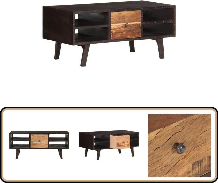 VidaXL -Salontafel-100x50x45-cm-massief-gerecycled-hout - Foto 2