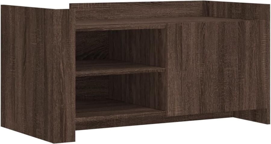 VidaXL Salontafel 100x50x50 cm bewerkt hout bruin eikenkleurig Salontafel Salontafels Bijzettafel Banktafel