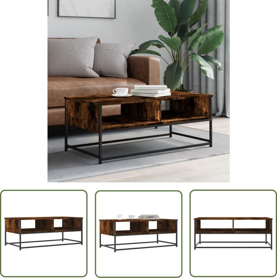 VidaXL -Salontafel-100x51x40-cm-bewerkt-hout-gerookt-eikenkleurig - Foto 2