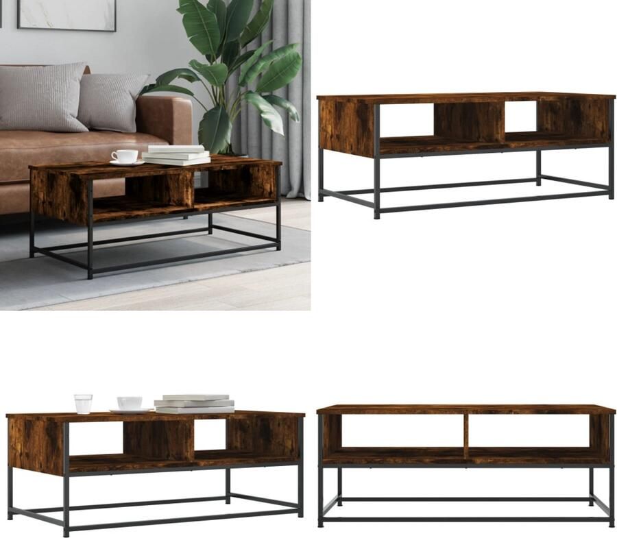 VidaXL -Salontafel-100x51x40-cm-bewerkt-hout-gerookt-eikenkleurig - Foto 3