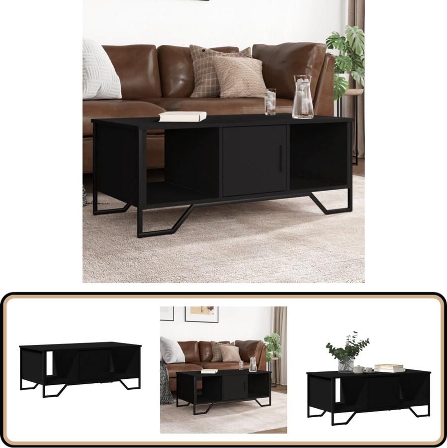 VidaXL Salontafel 100x51x40 cm Bewerkt hout Zwart Salontafel Salontafels Bijzettafel Woonkamertafel