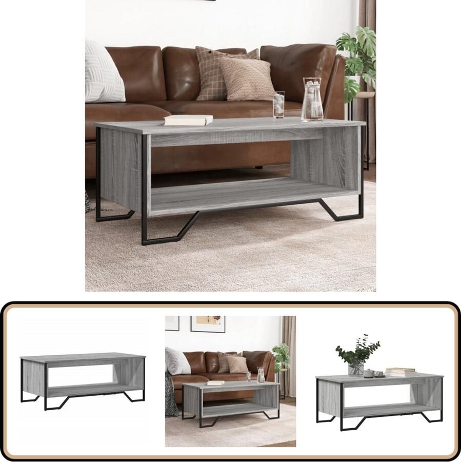VidaXL Salontafel 100x51x40 cm Grijs Sonoma Eiken Salontafel Moderne Salontafel Houten Salontafel Grijze Salontafel Tv Tafels