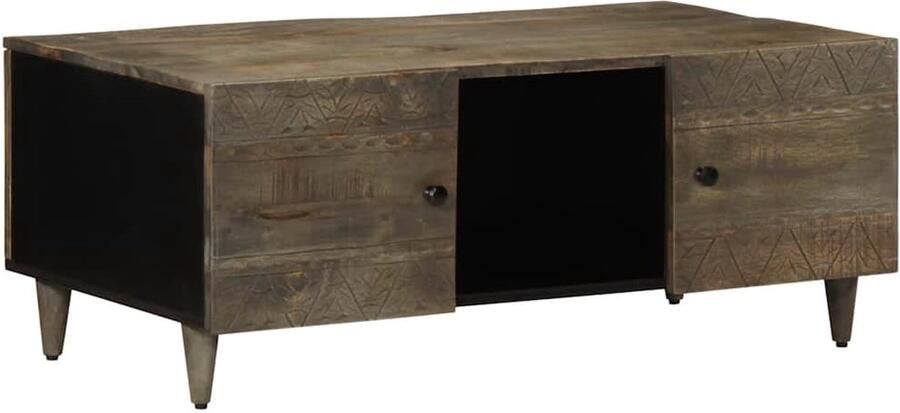 FIONERA Salontafel 100x54x40 cm massief mangohout lichtgrijs