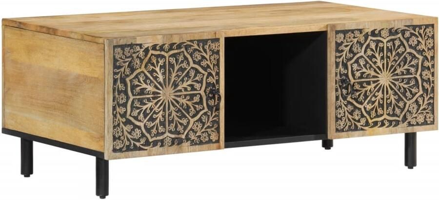 VidaXL Salontafel 100x54x40 cm massief mangohout Salontafel Salontafels Bijzettafel Banktafel - Foto 2