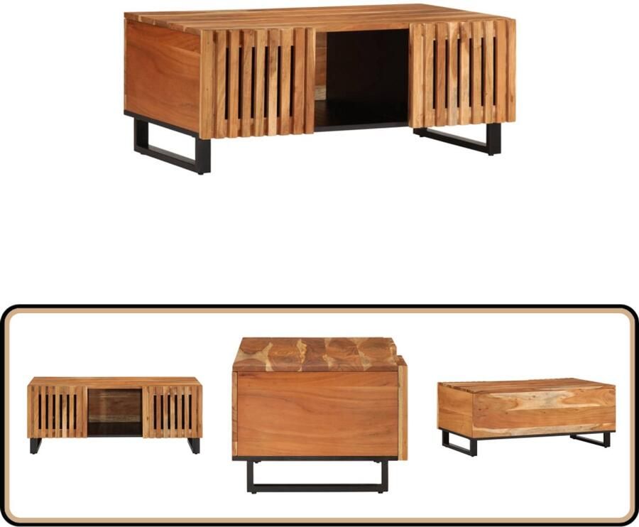 VidaXL Salontafel 100x55x40 cm massief acaciahout Bijzettafel Salontafel Acacia Houten Meubels Kastje Met Lade Opbergmogelijkheden Living Room Furniture