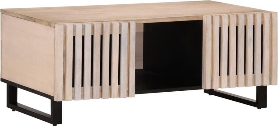 VidaXL Salontafel 100x55x40 cm massief mangohout wit