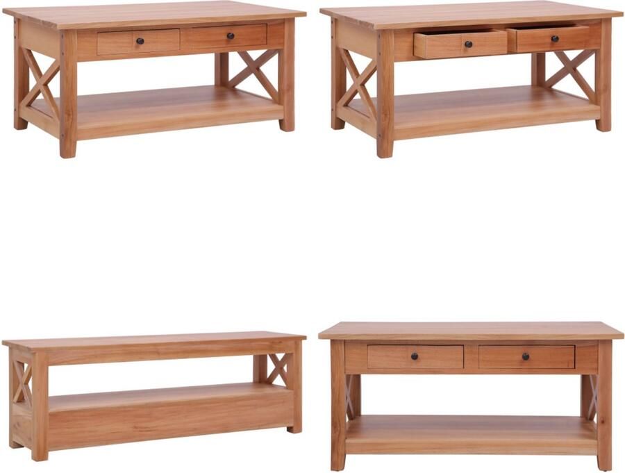 VidaXL Salontafel 100x55x46 cm massief mahoniehout Salontafel Salontafels Houten Salontafel Houten Salontafels Banktafel