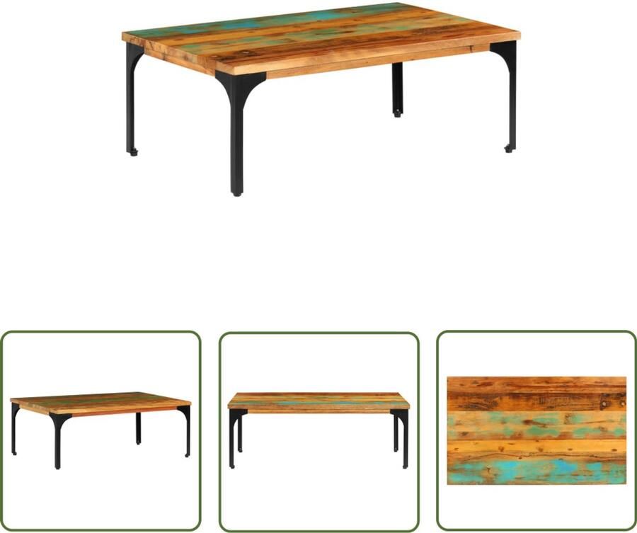 VidaXL Salontafel 100x60x35 cm gerecycled hout Salontafel Houten Salontafel Vintage Salontafel Industrieel Meubilair Gerecycled Hout Handmade Furniture Koffietafel