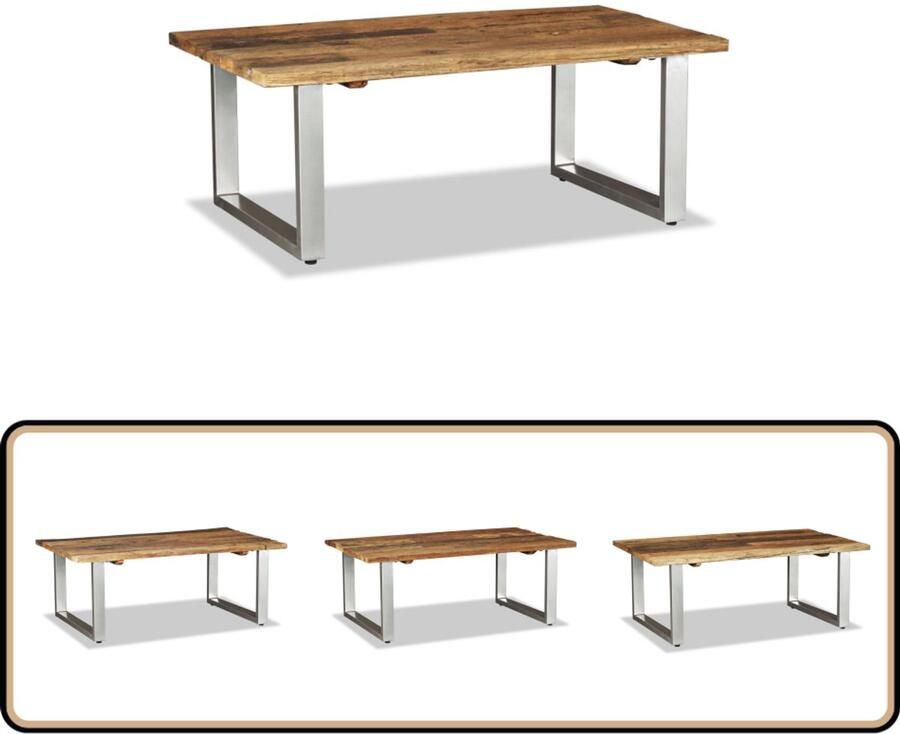 VidaXL Salontafel 100x60x38 cm Gerecycled Hout Salontafel Industrieel Design Vintage Meubilair Houten Salontafel Handgemaakte Meubelen