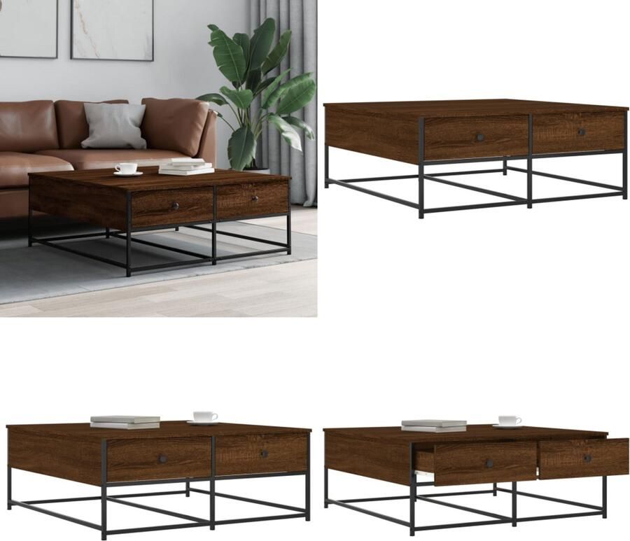 VidaXL -Salontafel-100x99x40-cm-bewerkt-hout-bruin-eikenkleur