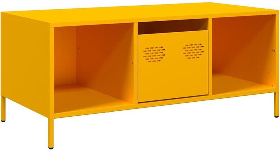 VidaXL Salontafel 101 5x50x43 5 cm koudgewalst staal mosterdgeel