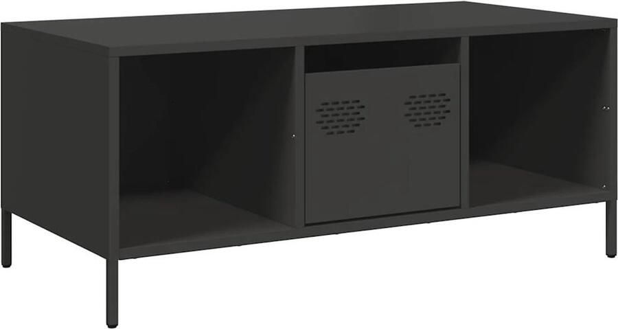 VidaXL Salontafel 101 5x50x43 5 cm koudgewalst staal zwart