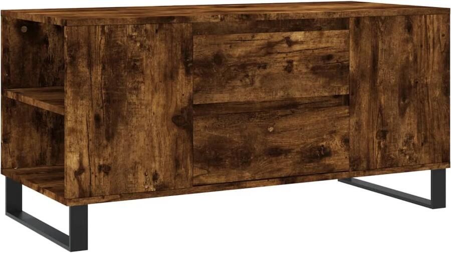 VidaXL -Salontafel-102x44 5x50-cm-bewerkt-hout-gerookt-eikenkleurig - Foto 5