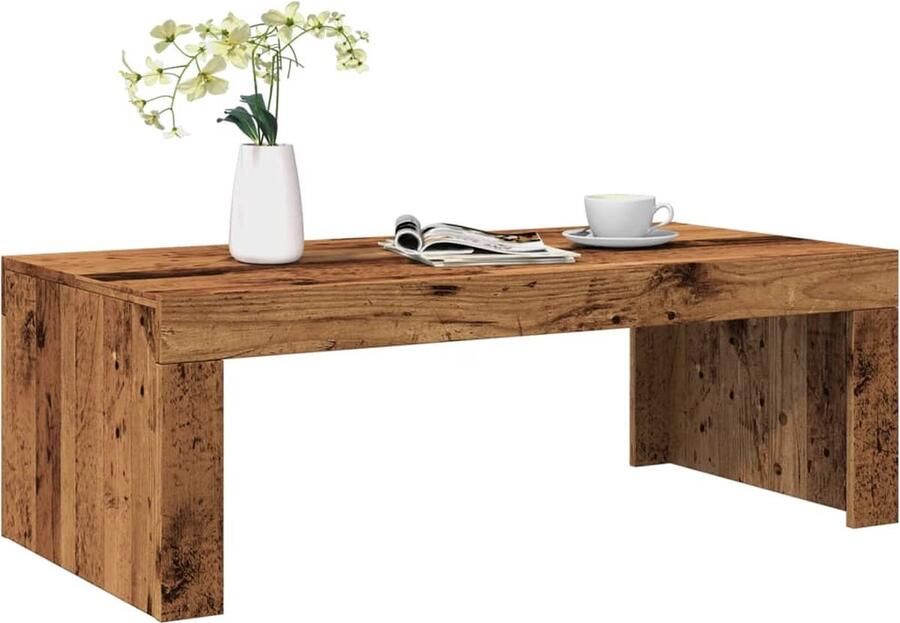 VidaXL Salontafel 102x50x35 cm bewerkt hout oude houtkleurig - Foto 2