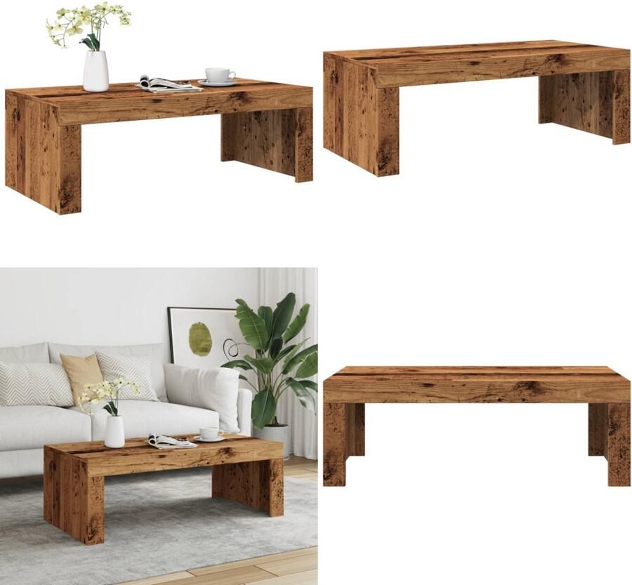 VidaXL Salontafel 102x50x35 cm bewerkt hout oude houtkleurig