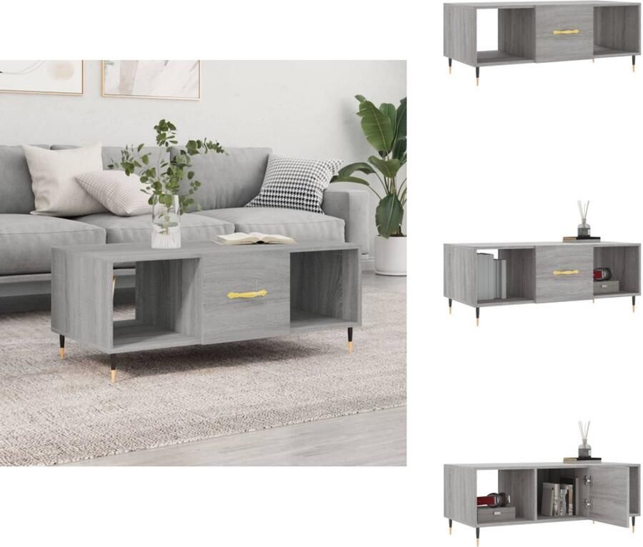 VidaXL -Salontafel-102x50x40-cm-bewerkt-hout-grijs-sonoma-eikenkleurig - Foto 5
