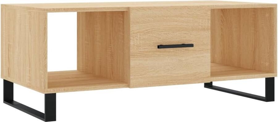 VidaXL Salontafel Hout 102x50x40 cm Sonoma Eiken Salontafel Bijzettafel Houten Salontafel Met Lade Sonome Eiken Meubilair
