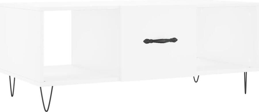 VidaXL Salontafel Wit Bewerkt hout 102x50x40 cm Salontafel Salontafeltje Koffietafel Tv Tafeltje Houten Salontafel Witte Salontafel Modern Meubilair Livingroom Furniture