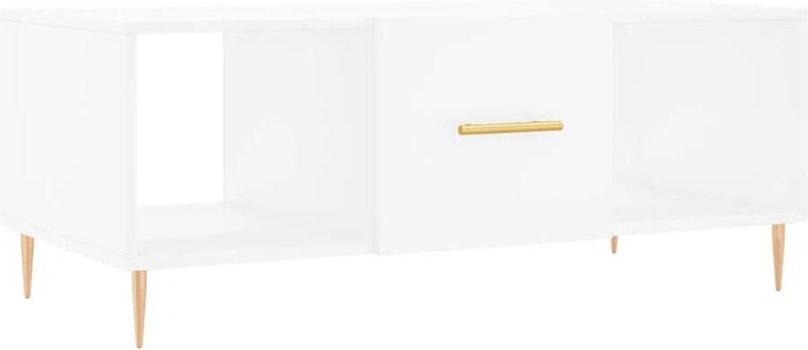 VidaXL Salontafel 102x50x40 cm Bewerkt hout Wit Salontafel Houten Salontafel Wit Salontafel Met Lade Bijzettafel Tv Tafeltje