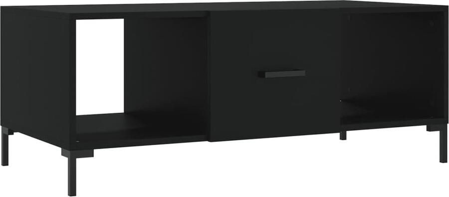 VidaXL Salontafel 102x50x40 cm Bewerkt hout Zwart Salontafel Houten Salontafel Metalen Salontafel Zwarte Salontafel Bijzettafel Tv Tafeltje Opbergtafels