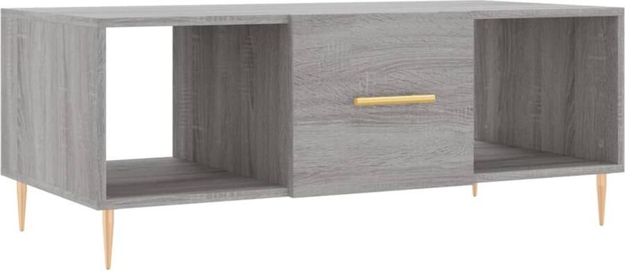 VidaXL Salontafel 102x50x40 cm Grijs Sonoma Eik Salontafel Bijzettafel Houten Salontafel Grijze Salontafel Met Lade Salontafel Met Opbergvak
