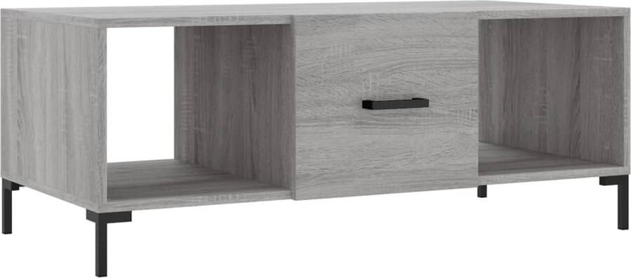VidaXL Salontafel 102x50x40 cm Grijs Sonoma Eiken Salontafel Bijzettafel Houten Salontafel Grijze Salontafel Design Salontafel Moderne Salontafel Met Lade Salontafel Met Opbergvak Salontafel