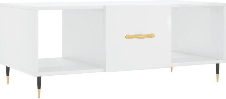 VidaXL Salontafel 102x50x40 cm Hoogglans Wit Salontafel Bijzettafel Houten Salontafel Hoogglans Wit Salontafel Zwart Living Room Furniture Meubilair