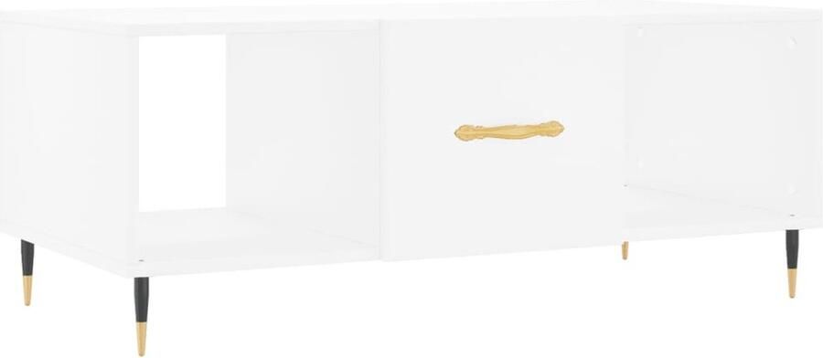 VidaXL Salontafel 102x50x40 cm Wit Bewerkt Hout Salontafel Moderne Salontafel Witte Salontafel Houten Salontafel Met Opbergruimte Salontafel Met Deur Bijzettafel Tv Tafeltje Koffietafel