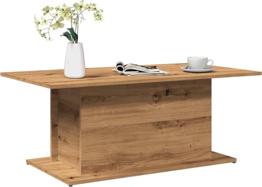 VidaXL Salontafel 102x55 5x40 cm bewerkt hout artisanaal eikenkleur - Foto 3