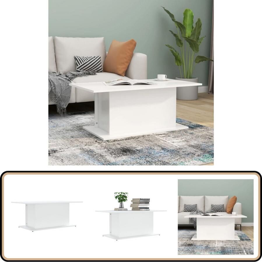 VidaXL Salontafel 102x55 5x40 cm Bewerkt hout Wit Salontafel Woonkamertafel Koffietafel Houten Tafel Witte Tafel Tv Tafellaar Stoere Salontafel Compact Salontafel Kleine Salontafel Nowoczesna Sofa