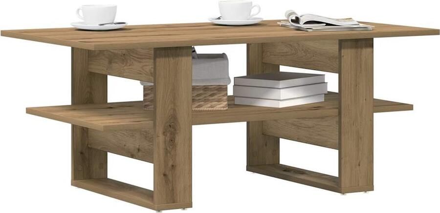 VidaXL Salontafel 102x55x42 cm bewerkt hout artisanaal eikenkleur - Foto 2