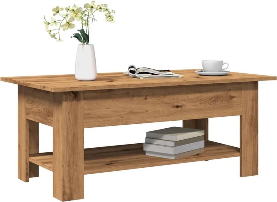VidaXL Salontafel 102x55x42 cm bewerkt hout artisanaal eikenkleur