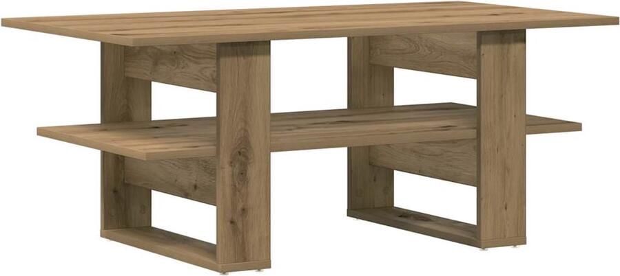VidaXL Salontafel 102x55x42 cm bewerkt hout artisanaal eikenkleur Salontafel Salontafels Tafel Bijzettafel