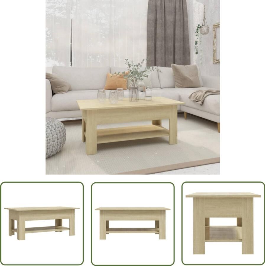 VidaXL Salontafel 102x55x42 cm Sonoma eiken Salontafel Houten Salontafel Eiken Salontafel Tv Tafellaar Koffietafel Living Room Furniture Meubilair