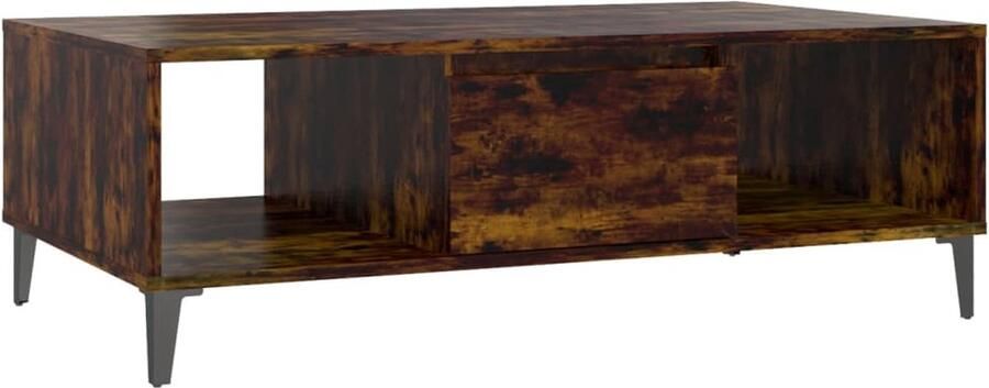 VidaXL Salontafel 103 5x60x35 cm Gerookt Eiken Salontafel Trendy Salontafel Houten Salontafel Bruine Salontafel Met Opbergvakken