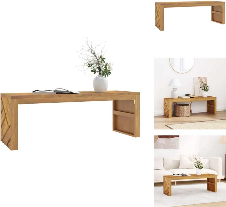VidaXL Salontafel 110x35x38 cm massief teakhout - Foto 2